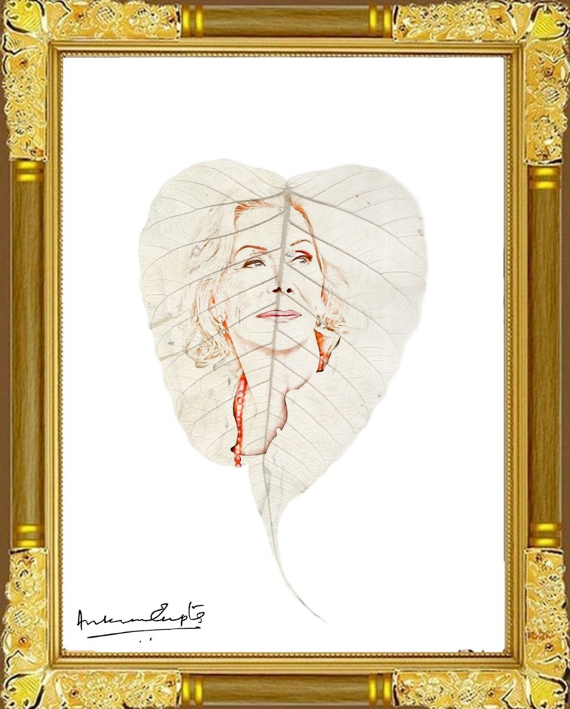 Louise Hay Peepal Leaf Portrait Artwork